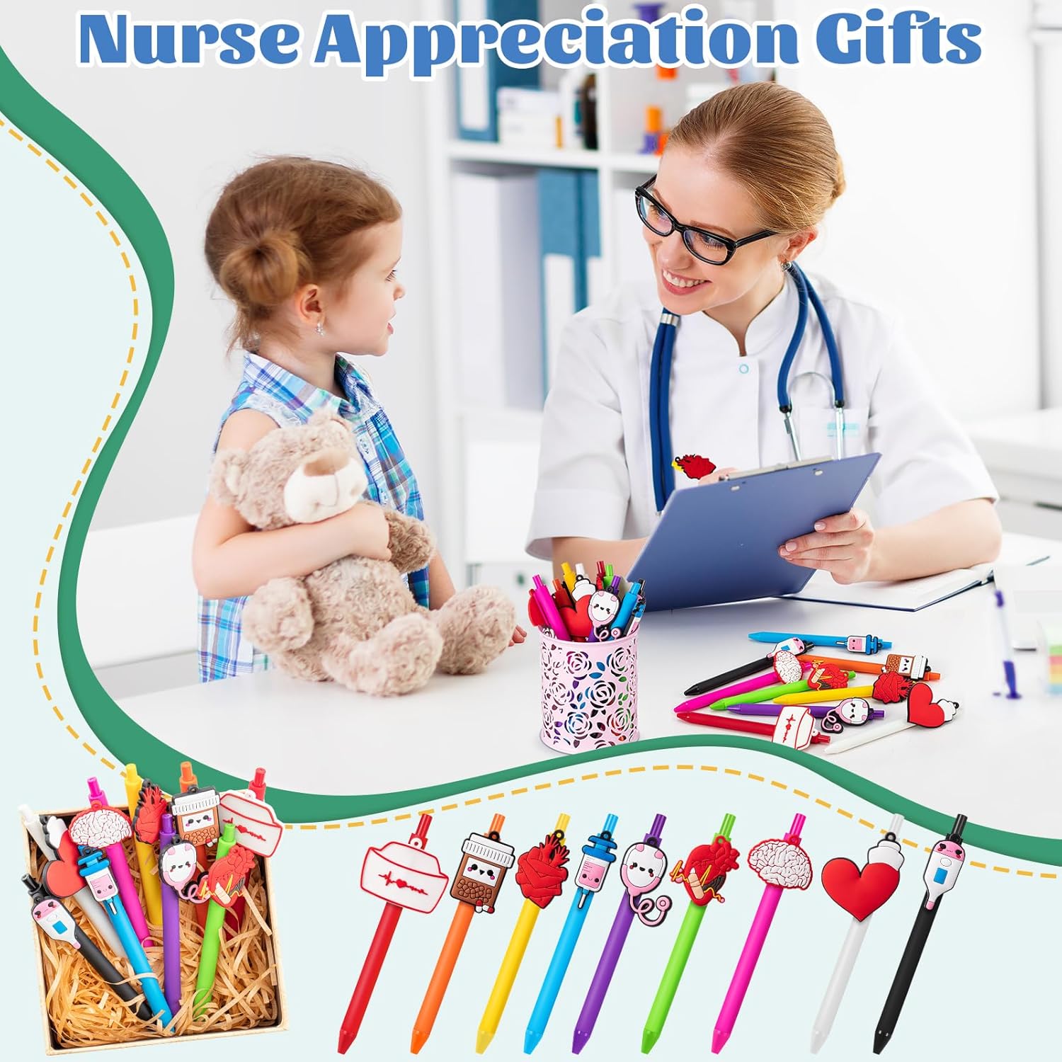 18 count Cute Nurse Pens Bulk - Nurse Week & Cna Week Appreciation Gifts Essentials Ballpoint Pens for  Assistant  Student Healthcare Graduation Worker (Funny)