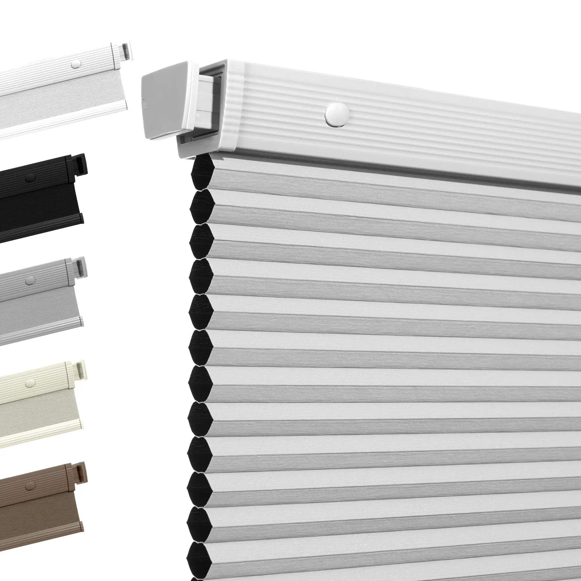 Pocageum Cordless No-Drill Honeycomb Cellular Shades, Small Pleated Blackout Light Filtering Window Blinds, Inside Mount for US Windows, Width 21-47in, Height 48in/64in