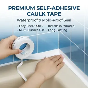 🛠️ Installs In Minutes | 2 Roll Sink Waterproof Tape | Easy Peel Caulking Strip For Corner Edges