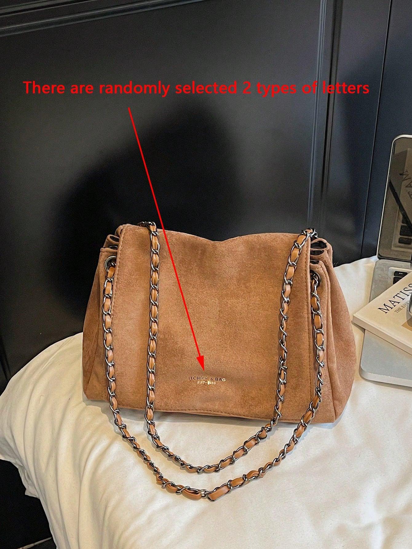 Women's Fall/Winter Suede Shoulder Bag with Fashion Woven Chain, Ideal for Commuting and Shopping, Perfect Gift Chain Bag