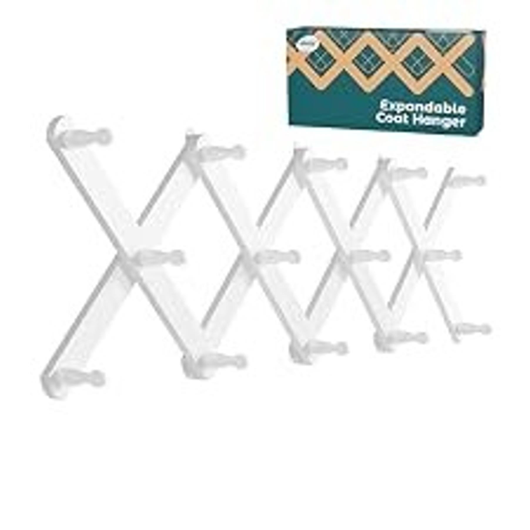 Wood Accordion Wall Hanger, Expandable Coat Rack Wall Mount with 14 Pegs, Expanding Hat Rack for Wall White