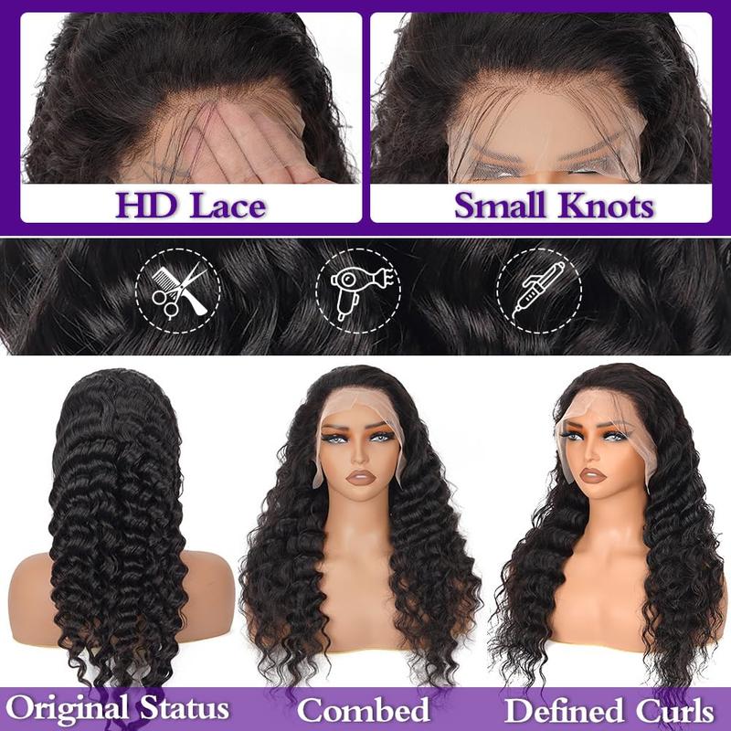Bling Hair 36inch 38inch Deep Wave 13x6 Lace Frontal Wig Deep Curly Human Hair Wigs For Women Brazilian 13x4 Water Wave Lace Front Wig Pre Plucked Brazilian 13x4 Water Wave Lace Front Wig Pre Plucked