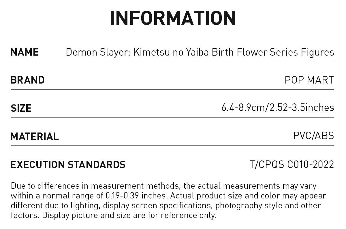 POP MART Kimetsu no Yaiba Birth Flower Series Figures, Blind Box, Mystery Box