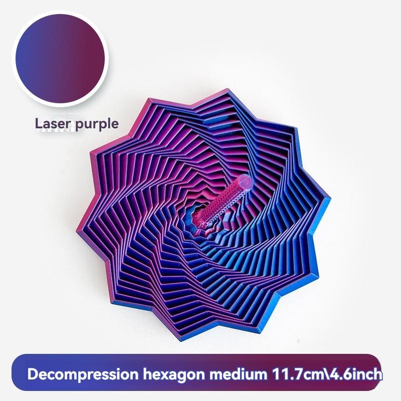 3D Printed Sensory Extension Star Object, Expandable Fractal Hexagon Handle, Honeycomb Rotating Spiral Design, Stress Relief Decoration, Perfect Gift for Adults, Stress Relief Fidget