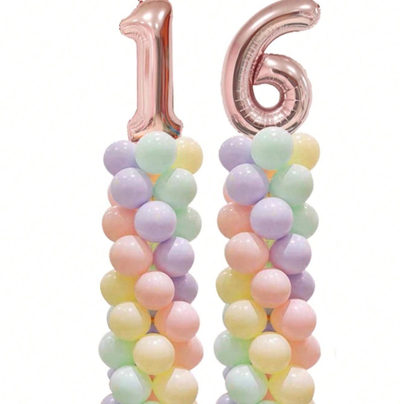 1/2 Sets Adjustable Height Metal Balloon Column Stand Set, Party Decoration Background, 7 Feet, Ideal for Holidays, Weddings, Birthdays, Graduations