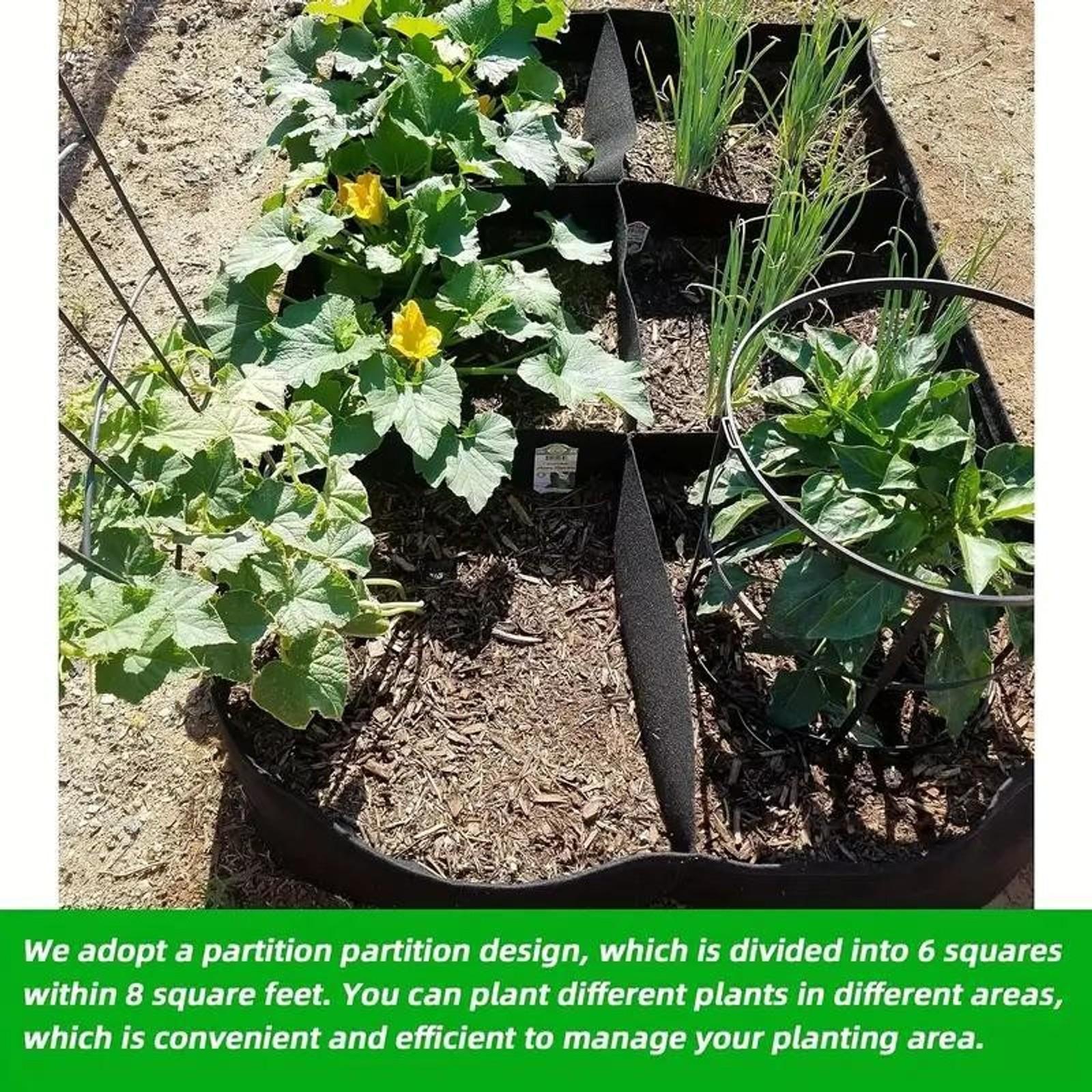 8-section Garden Bed, Elevated Planting Boxes, Vegetables growing planter, Breathable Raised Planter for Vegetables, Rectangle Planting Container for Indoor/Outdoor Gardening, Rectangular Garden Planter, Raised Garden Beds