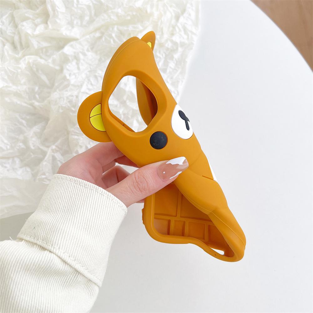 3D Rilakkuma Soft Silicone Protective Phone Case, Cute Cartoon Cover for iPhone 16/15/14/13/12/11 Pro, X, XS, XS Max, XR, 6/7/8 Plus, 4/4S, 5/5S and SE, Smartphone Casing