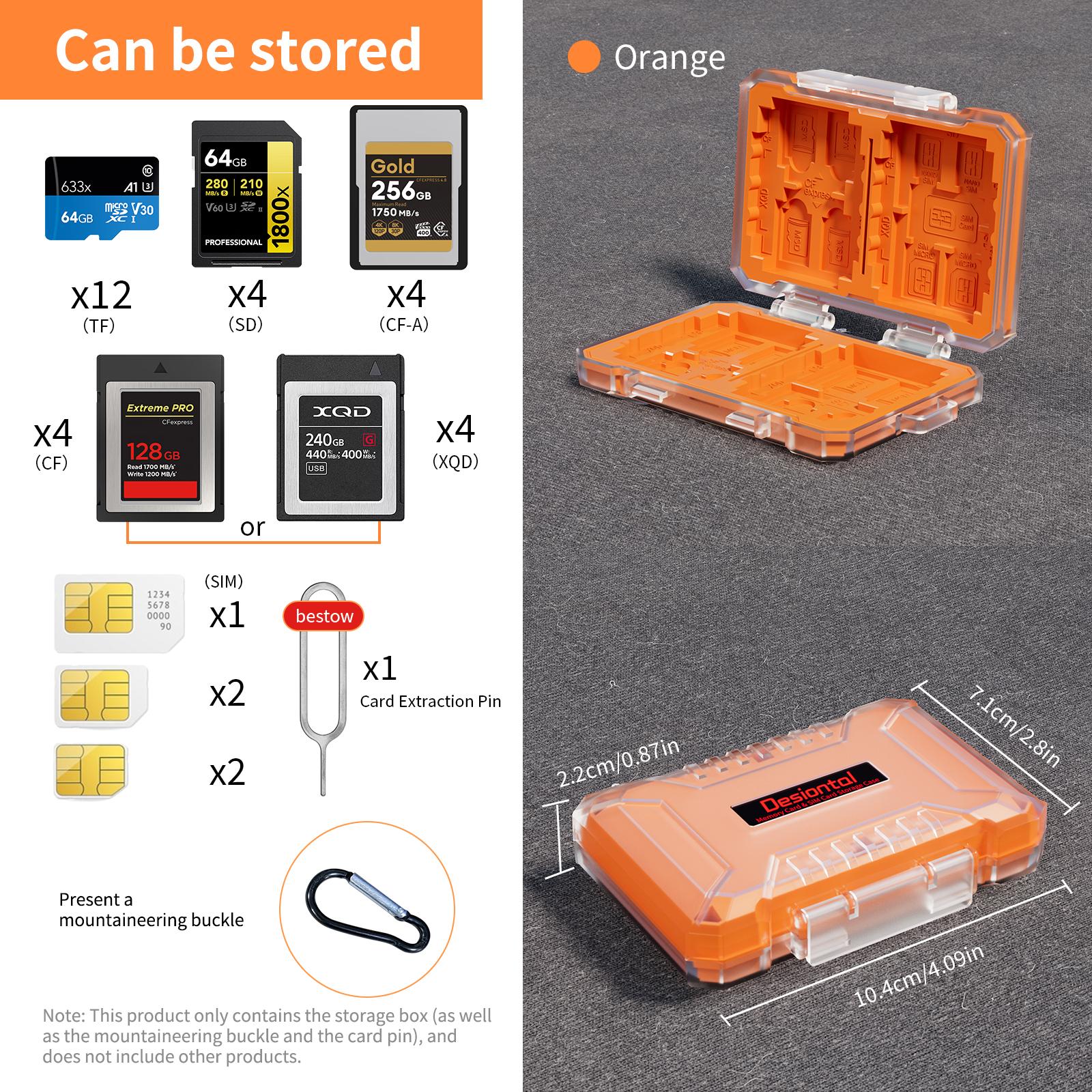 Desiontal E8 Memory Card Storage Box, Waterproof Silicone, High Aesthetic Value, Transparent Three Color, Multiple Models