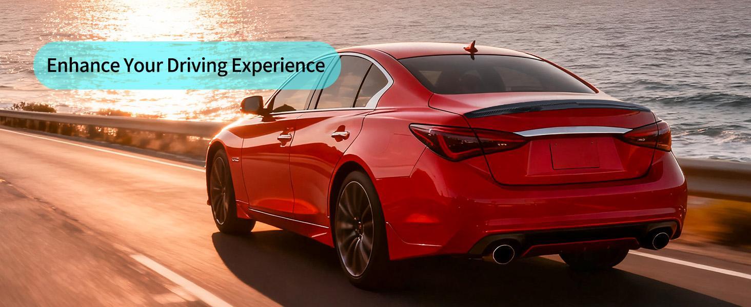 Nilight Spoiler Fit for Infiniti Q50 4 Door Sedan 2014 2015 2016 2017 2018 2019 2020 2021 2022 2023 2024 Spoilers for Cars Rear Spoiler Wing ABS Rear Trunk Lip Accessories, Carbon Fiber Pattern Black