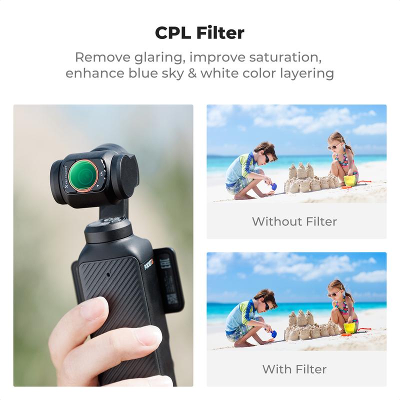 K&F Concept Magnetic Wide Angle Lens & Effect & ND & CPL Filter Set Compatible with DJI Osmo Pocket 3, 4 Pack Wide-Angle Lens CPL Black Diffusion 1/4 ND2-32 Filters, HD Optical Glass/Multi-Coated K&F Concept Magnetic Wide Angle Lens & Effect & ND & CPL Filter Set Compatible with DJI Osmo Pocket 3, 4 Pack Wide-Angle Lens CPL Black Diffusion 1/4 ND2-32 Filters, HD Optical Glass/Multi-Coated