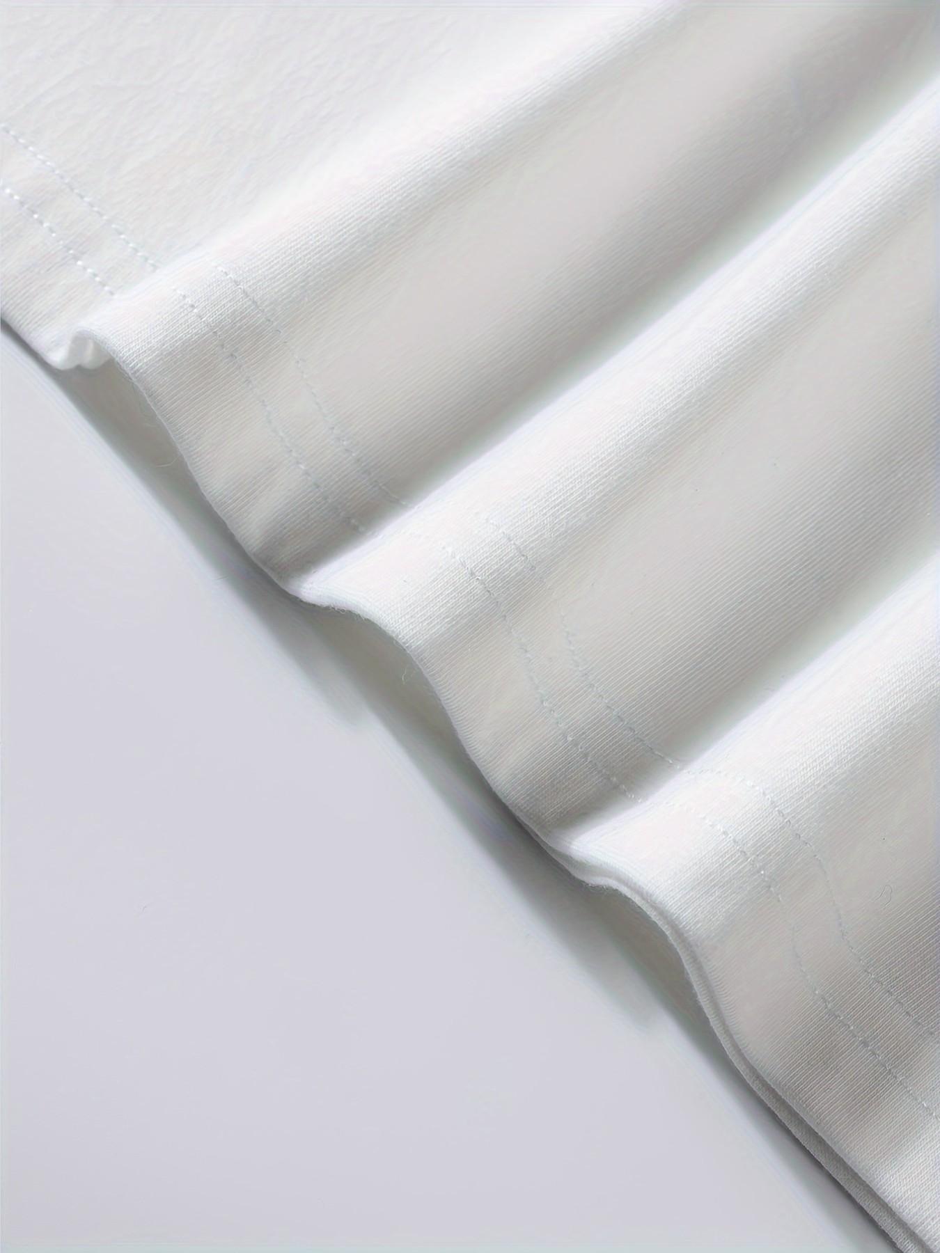 Men's Eiffel Tower Pattern T-Shirt, Casual Round Neck, Short Sleeve, Elastic Fabric, Summer Essential