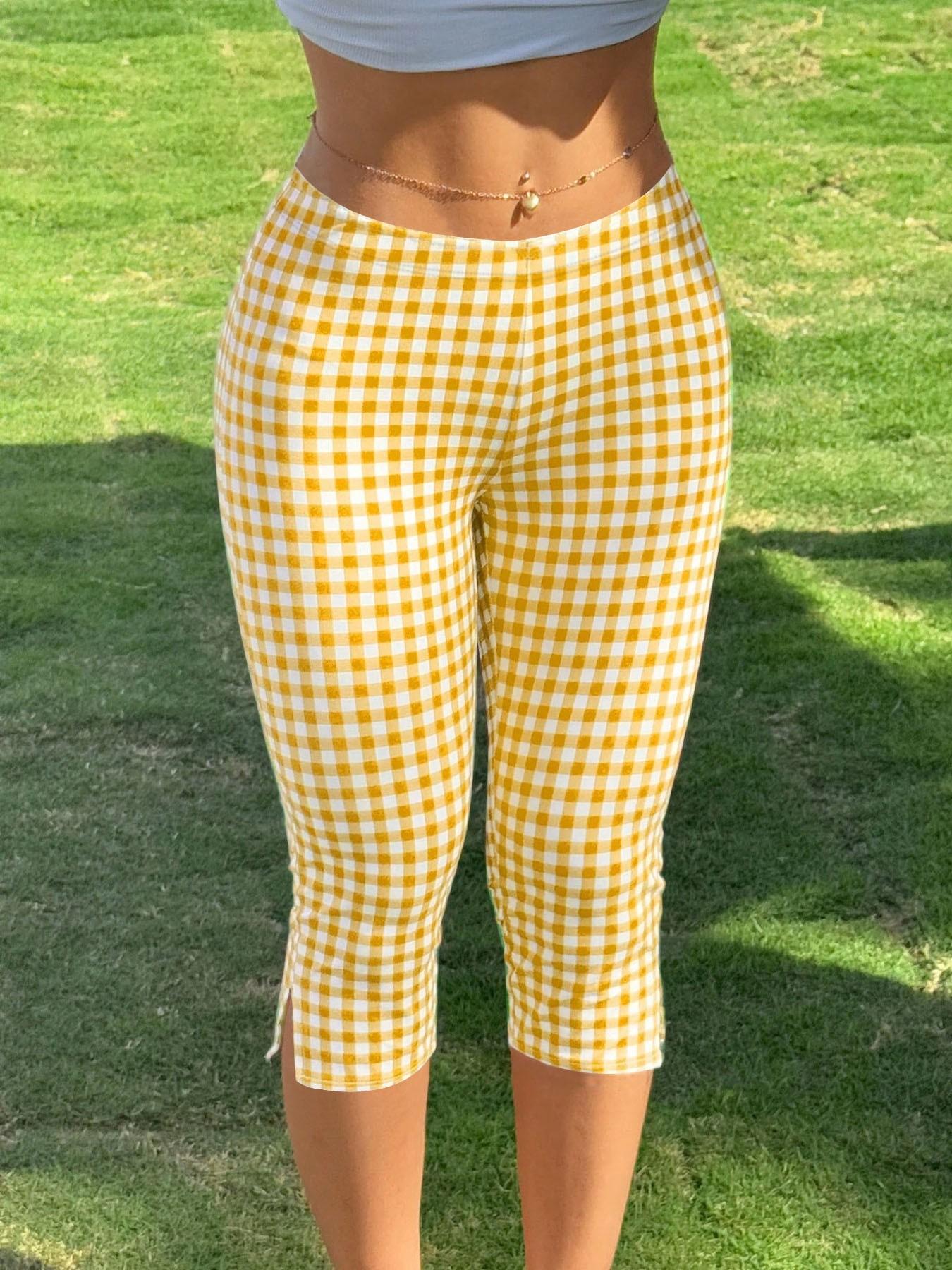 Women's Y2K Streetwear Black Capri Slim-Fit Pants, Active Pants With Side Slit Detail, Suitable For Gym And Casual Daily Wear Women's Y2K Streetwear Black Capri Slim-Fit Pants, Active Pants With Side Slit Detail, Suitable For Gym And Casual Daily Wear