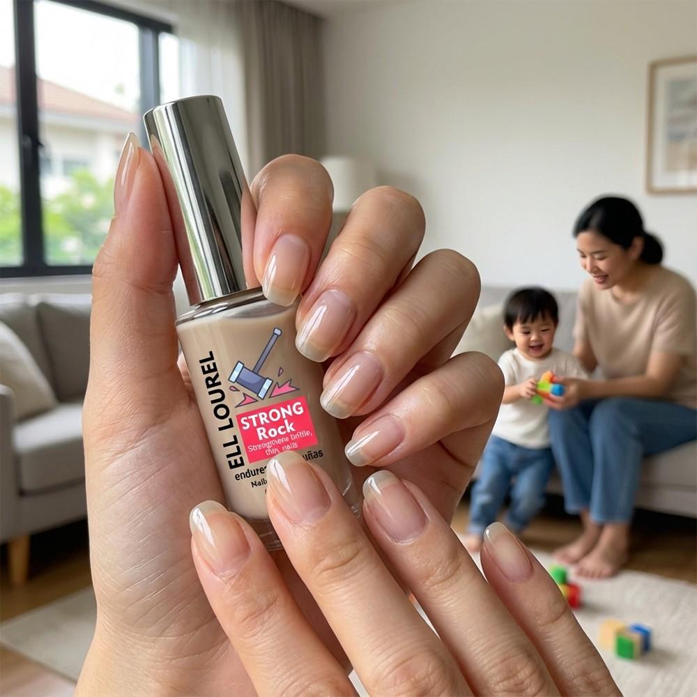 ELL LOUREL New Arrival STRONG Rock Nail Strengthener, Quick-Dry Nail Hardener, Strengthens Brittle, Thin Nails, Protective Nail Care Treatment, Salon Quality DIY Manicure, Perfect Holiday Gift for Nail Lovers, 10ml/0.34fl.oz