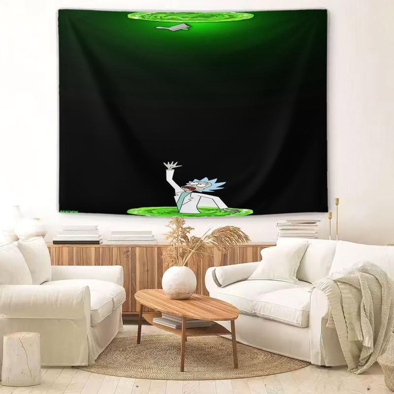 Rick and Morty Pattern Durable Decorative Tapestry for Home Decor, Stylish Room Flag, Unique Wall Art for Living Room and Bedroom, Gift for Kids and Teens