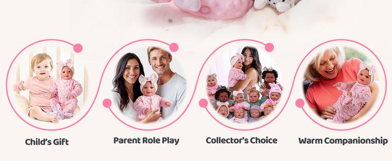 BABESIDE Reborn Baby Dolls - 17/20 Inch Cute Soft Vinyl Realistic Baby Doll Girl Poseable Smiling Real Life Rebornbabydoll with Complete Accessories for 3+ Years Old Gifts