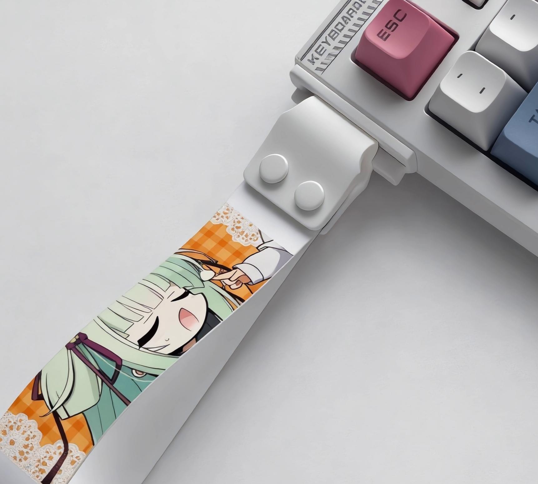 Anime Keyboard Lanyard, Detachable Cartoon Ribbon, Universal DIY Decorative Strap, Trendy Anime Character Print, Versatile Keyboard Accessory