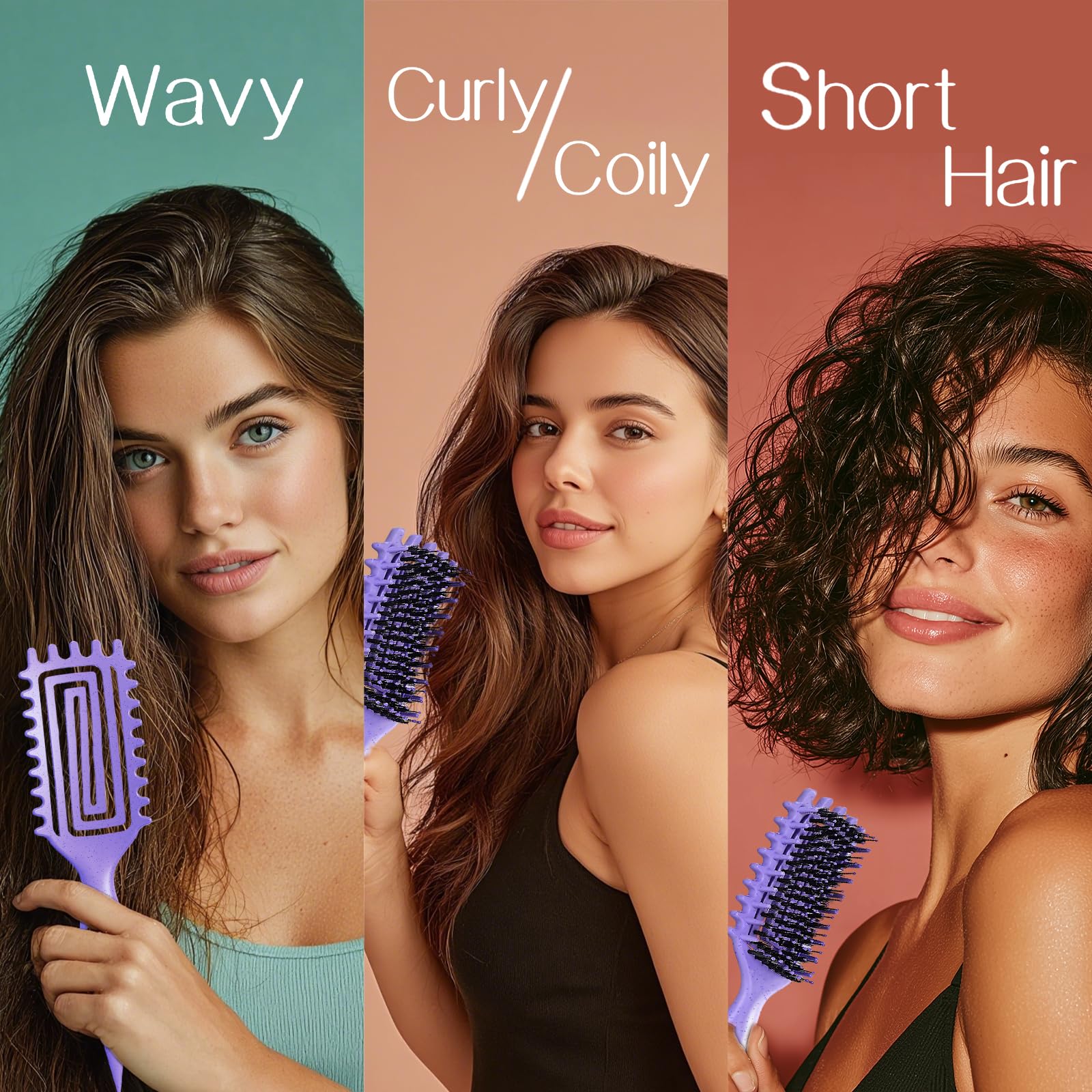 【Thoughtful Valentine's Day gifts for girls】Curl Brush Curl Styling Brush for Women, Men, Wet and Dry Hair, curl defining brush,curl talk,wavy hair products, brush,miche hair products,brush detangling ,hairbrush for women,light weigh,wavy talk thermal