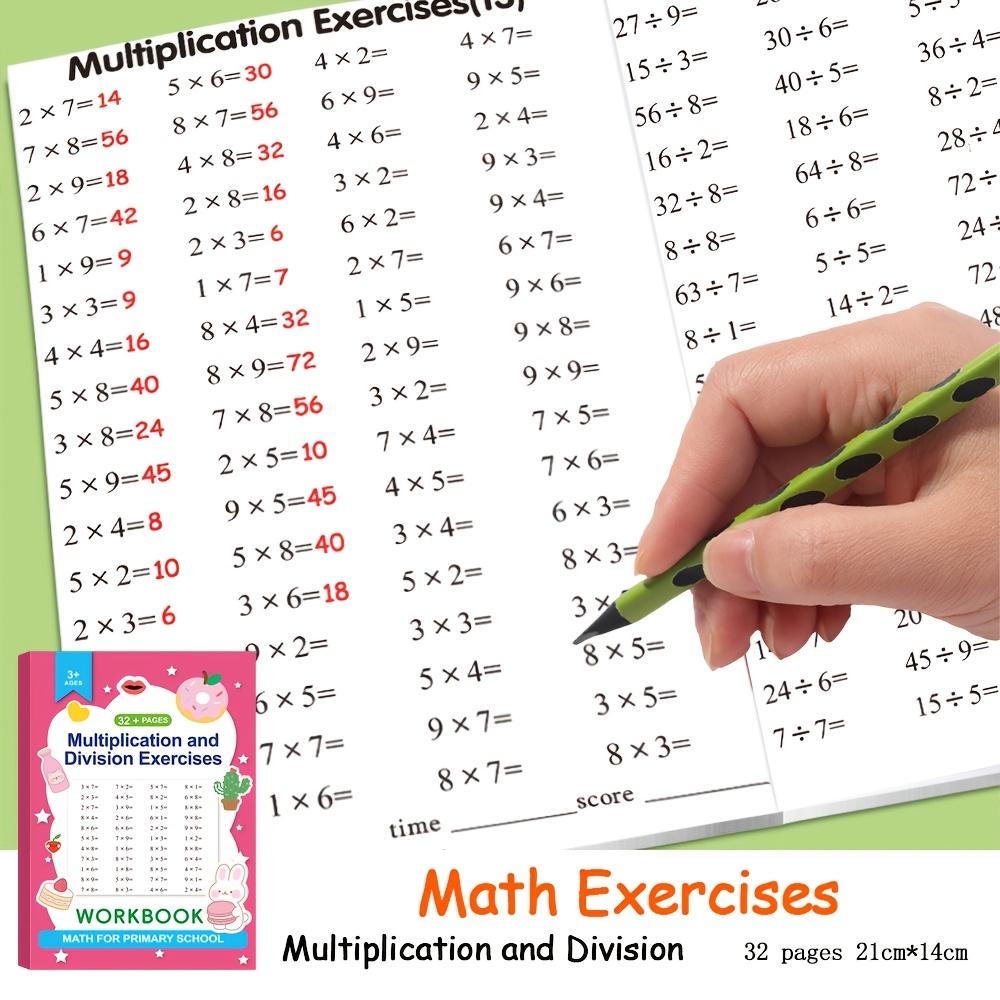 Multiplication and Division Workbook (with Handwriting Practice, Number Tracing, Tracing Preschool Books) – Suitable for Kindergarten To Primary School Levels, Birthday and Holiday Gift, Suitable for School and Home Use