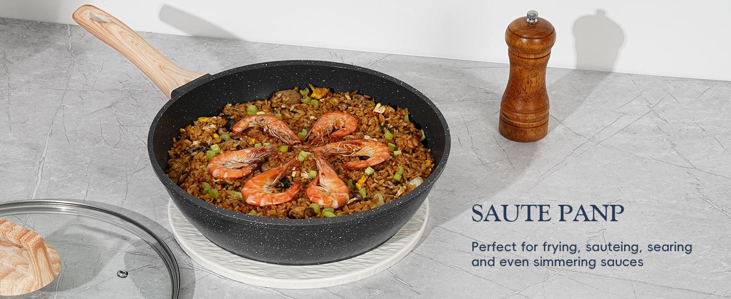 SODAY 12 Pcs Pots and Pans Set Non Stick Kitchen Cookware Sets Nonstick Induction Cookware Black Granite Cooking Set with Frying Pans, Saucepans, Silicone Shovel Spoon & Tongs (NO PFOS, PFOA) dealsforyoudays cookware SODAY 12 Pcs Pots and Pans Set Non Stick Kitchen Cookware Sets Nonstick Induction Cookware Black Granite Cooking Set with Frying Pans, Saucepans, Silicone Shovel Spoon & Tongs (NO PFOS, PFOA) dealsforyoudays cookware