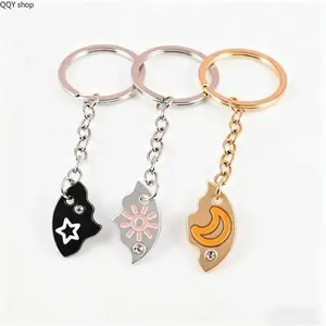 【Summervibes】3Pcs Star Moon Sun Rhinestone Keychains, Cute Shiny Friendship Pendant Charms, Stylish BFF Matching Key Ornaments, Delicate Sparkly Accessories Ideal For Best Friends Daily Matching & Sweet Friendship Gifts