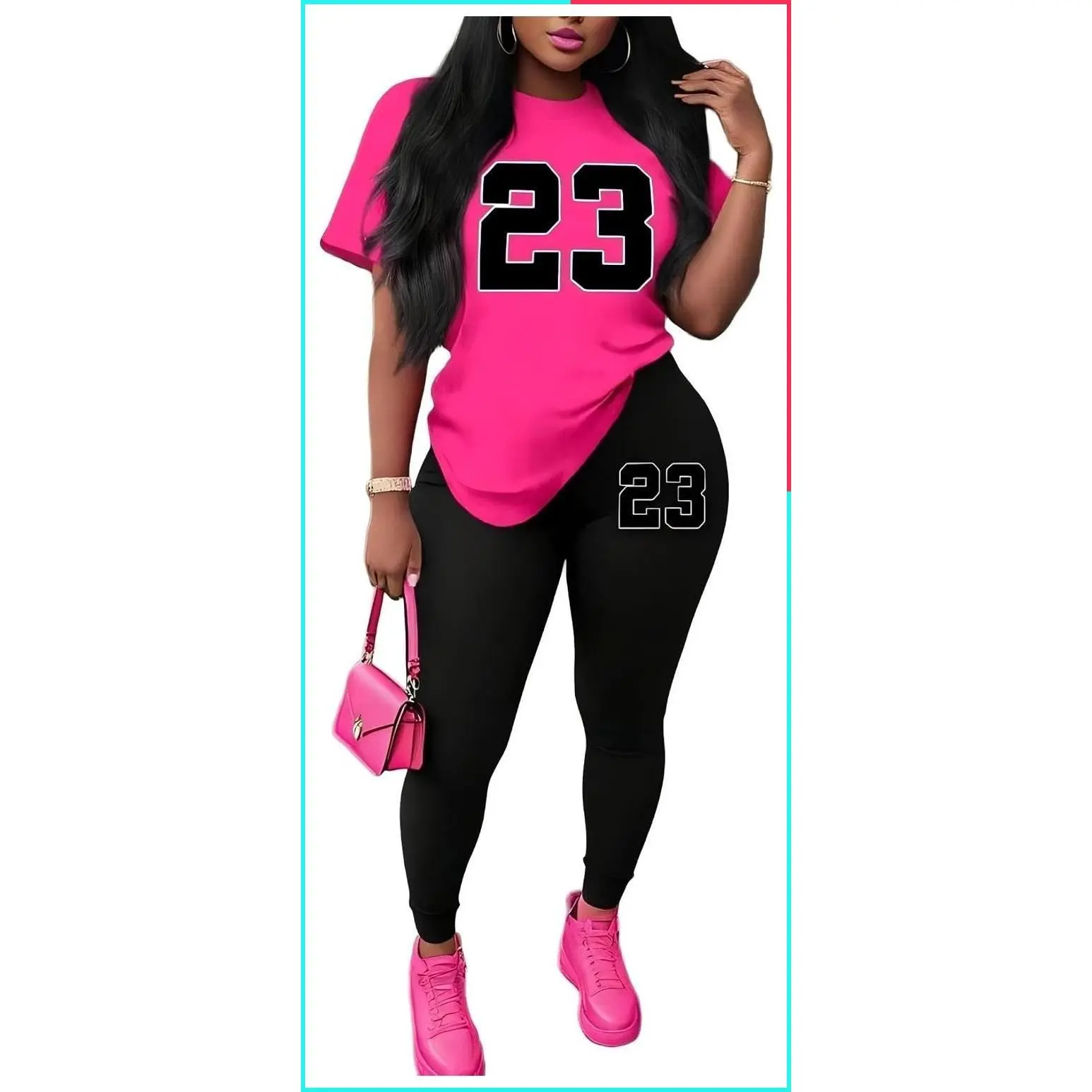 Women's 2 Piece Summer Lounge Set Short Sleeve Matching Jogger Tracksuit Loungewear Sweatsuit
