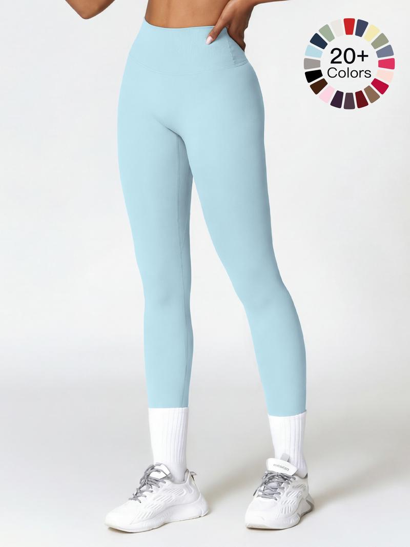 Women's High Waisted Sports Leggings, Solid Color High Stretch Skinny Pants, Ladies Sportswear for Indoor and Outdoor Wear