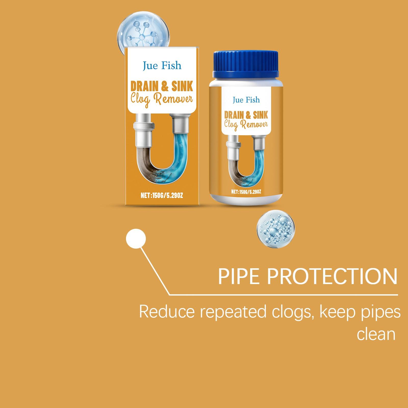 2-Pack Drain Unblocker Powder (150g X 2), Targeting The Source Of The Blockage,Quick Drain Restoration, Kitchen & Bathroom Plumbing Cleaner, Daily Home Pipe Cleaning Powder