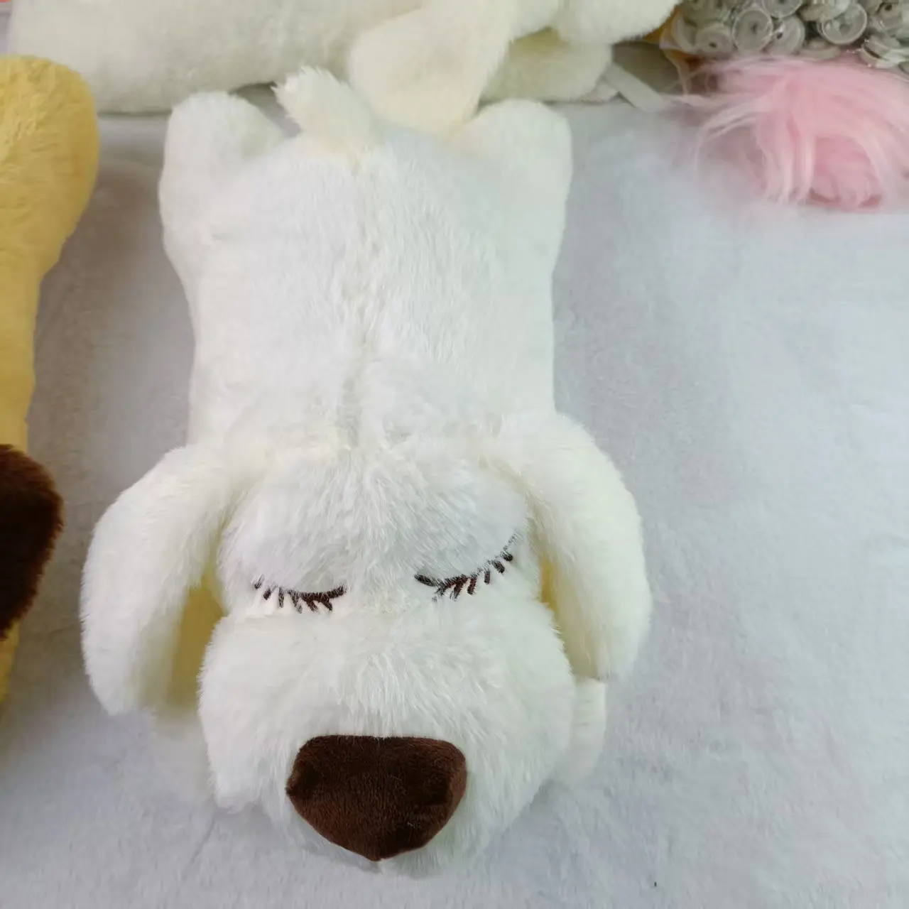 Cream-colored rabbit fur