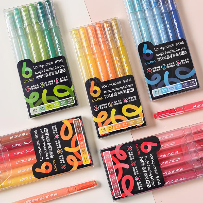 Colored Gel Pen (12pcs/set), 1mm Needle Tip Gel Pen, Large Capacity Ink Pens, Art Supplies for Diary, Card, DIY, Coloring, Doodling, Scrapbooking Supplies, Colorful Precision Pens, Acrylic Painting Pen