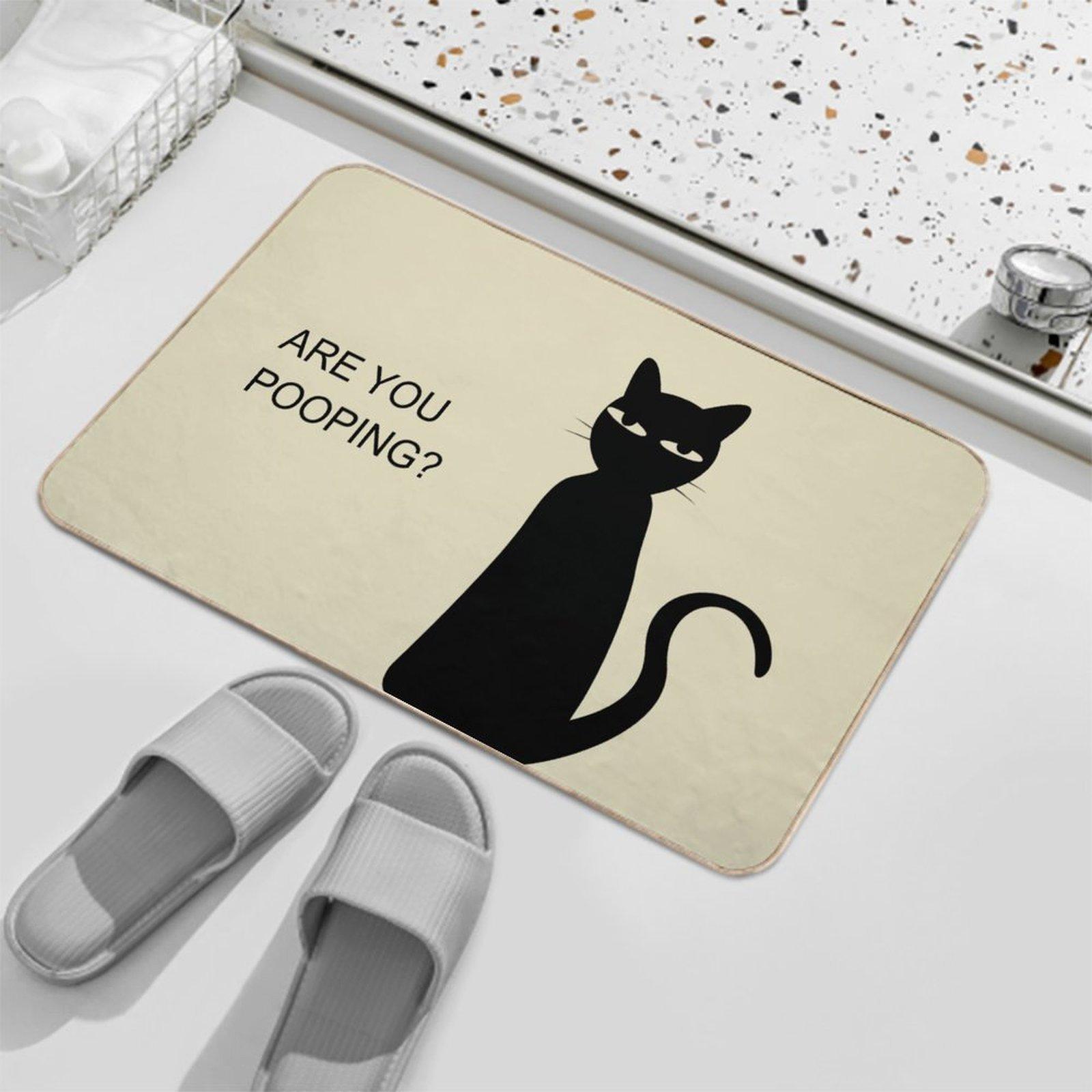 Quick-Dry Bath Mat "ARE YOU POOPING" Bathroom Mat-Ultra-Absorbent Thin Diatomite Bath Mat-Rubber Backing Non-Slip,Machine Washable and Mildew-Resistant Rug for Shower,Kitchen,Laundry Room, Easy Cleaning—15.7 x 23.6 in / 40 x 60 cm