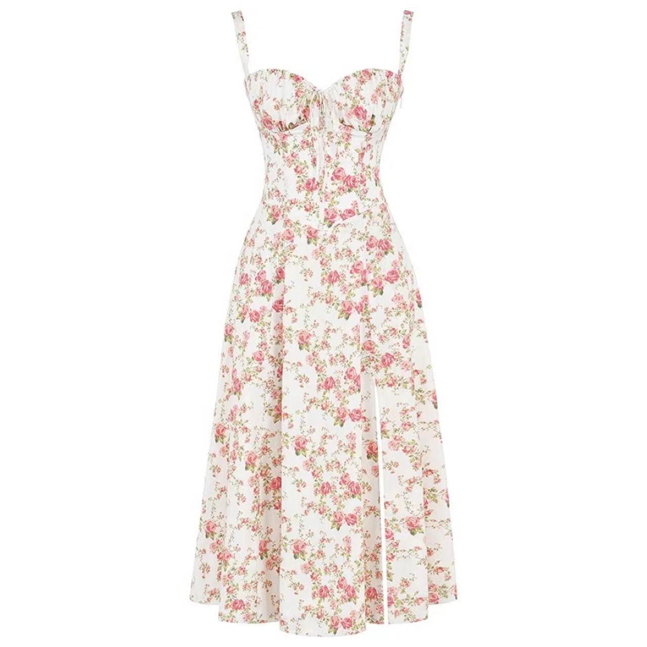 white christmas dresses Lady Corset Dress, in Cottage Floral Blue | Show Me Your Mumu
