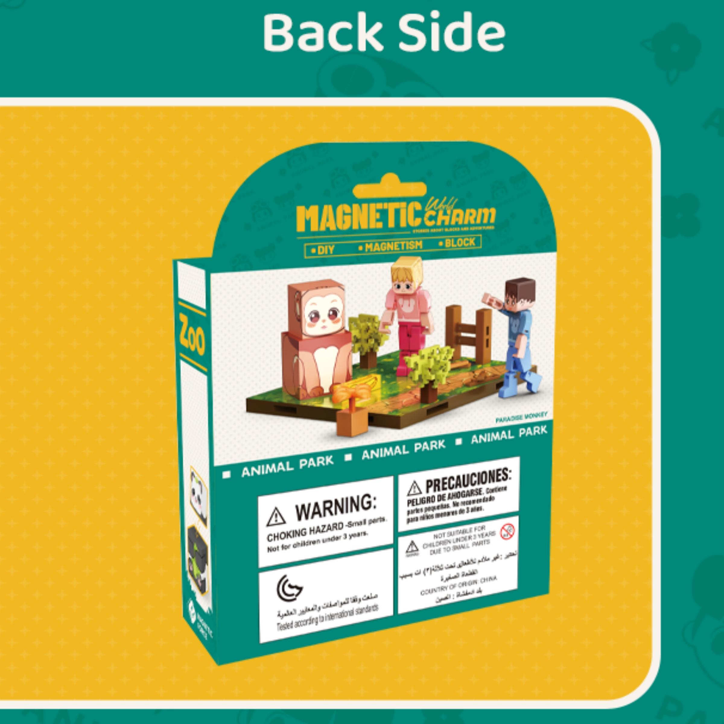 Magnetic Building Blocks DIY Puzzle Toy, Minecraft Animal Park Monkey Model, Educational Gift for Kids, Boys and Girls