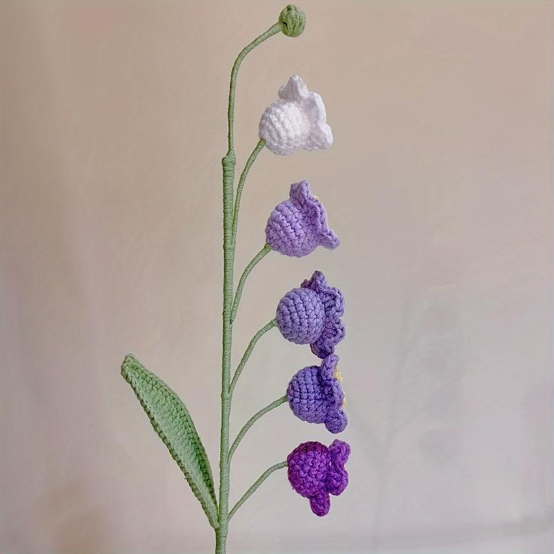 Handcrafted Crochet Flower Bouquet Set - Artificial Lilies, Carnations, Tulips & Forget-Me-Nots - Fabric Floral Arrangement for Christmas, Graduation, & All Seasons Decor - Tabletop Display