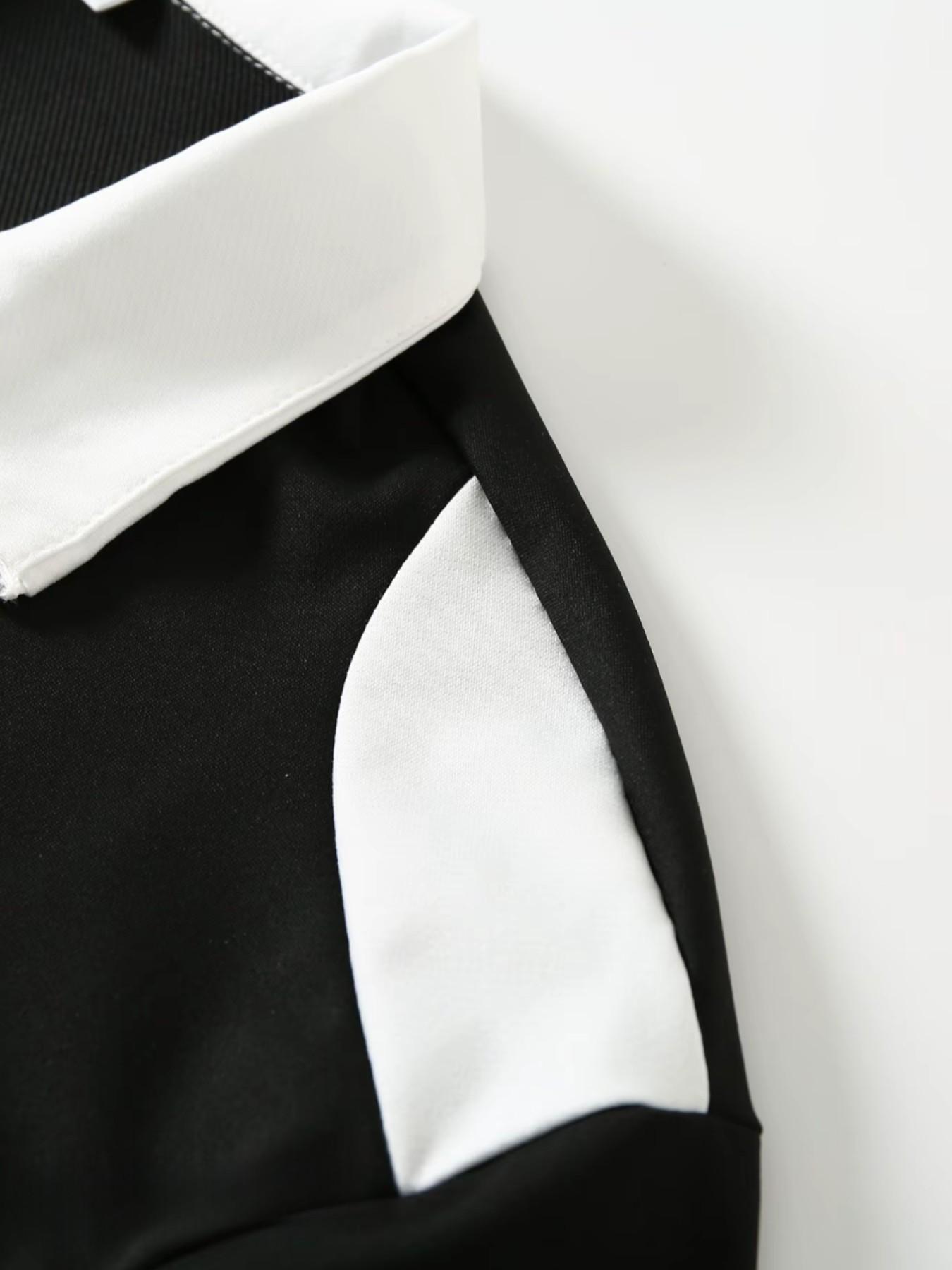 Men's Half-Zip Polo Shirt, Racing Numbers & Chicago Letters Print, Colorblock Design, Breathable Fabric, Streetwear Fashion