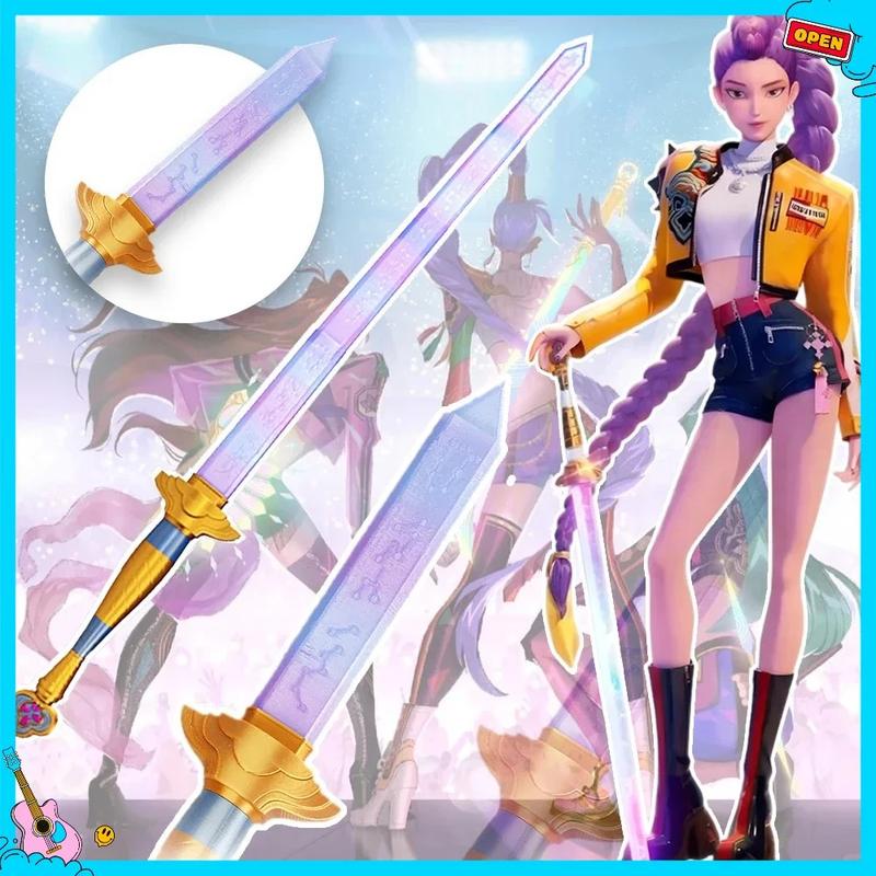 Demon Hunter Hight Quality Cosplay Anime Rumi Sword With Symbol Outfits Prop Scalable Purple Long Sword Accessories Roleplay Prop Gift