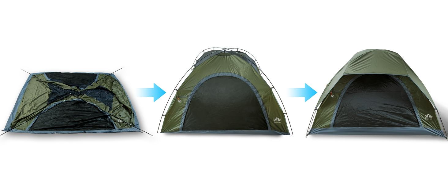 Night Cat Upgraded Backpacking Tent, Spacious for 1-2P, Dual-Pole Design for 20% More Headroom & Easy Clip Setup, PU3000mm Waterproof for Hiking, Camping, Fishing, Motocamping & Outdoor Adventures