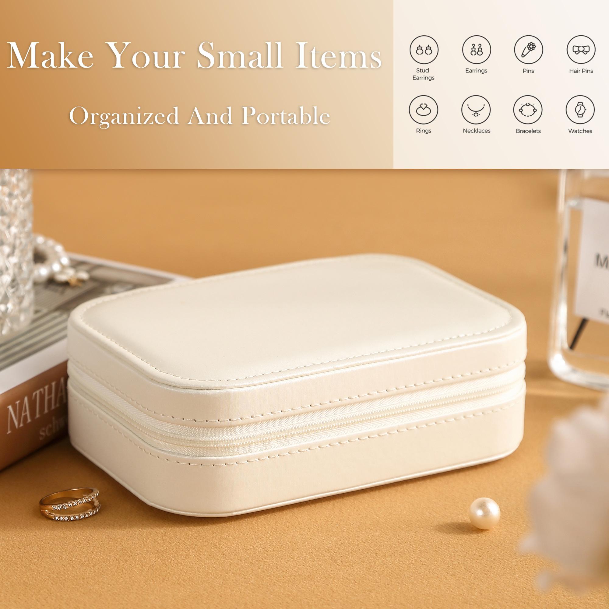 Travel Jewelry Organizer, 1 Count Summer Portable Lightweight Small Jewelry Storage Case with Zipper, Durable Storage Organizer, Summer Gift, Summer for Gift, Accessories Box, Multifunctional Storage