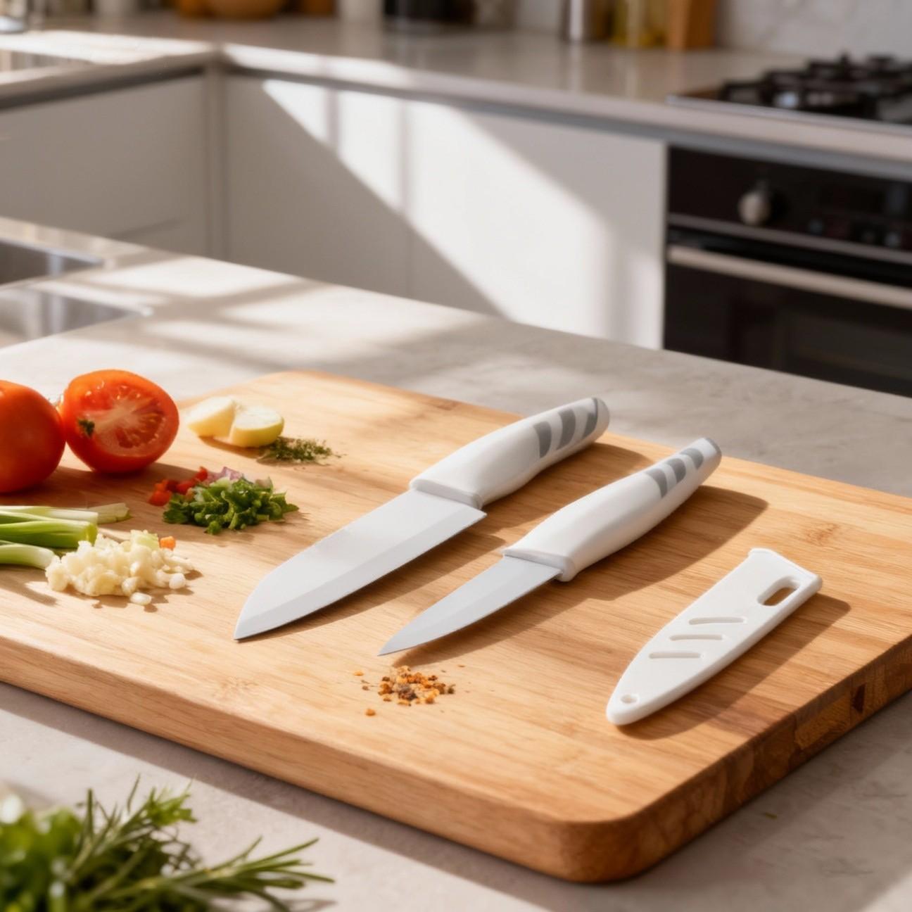 1/2 set of kitchen knives - ceramic knives, chef's knife, household sharp fruit knife, kitchen knife for cutting meat and vegetables, slicing knife for women, baby food knife set, with knife sheath, Kitchenware