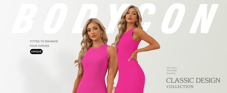 AUSELILY Womens Summer Bodycon Dresses 2025 Basic Sleeveless Knit Tank Midi Dress AUSELILY Womens Summer Bodycon Dresses 2025 Basic Sleeveless Knit Tank Midi Dress