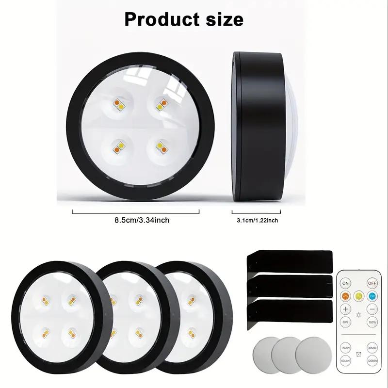 3-Pack Home decoration lighting wall mounted display light, 4LED/pc, metal+plastic material, remote control, 3-color adjustable timer, bedroom night light, study reading light, Dimmable wall lamp, Decorative Wall Light
