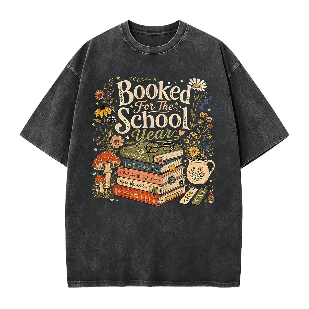 Booked For The School Year Shirt, Cottagecore Teacher Tee, Wildflower Book Lover, Librarian Gift
