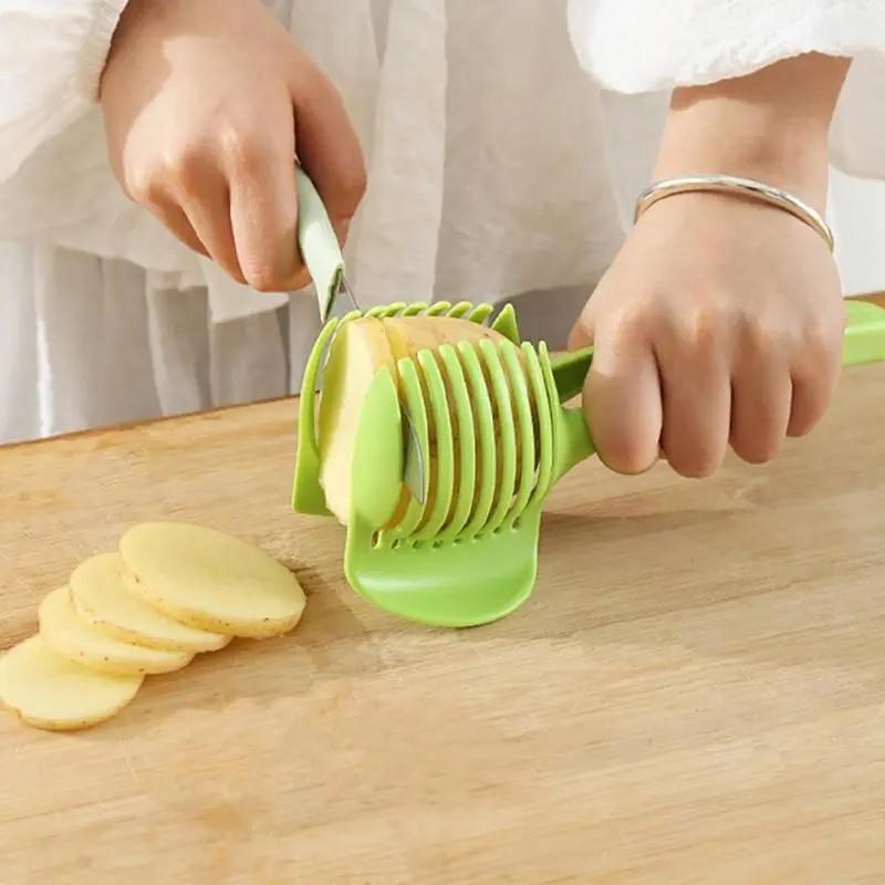 🍋 Slice Citrus Fast｜Multi-Function Fruit & Tomato Slicer Clip for Kitchen Prep Utensils Veggie Slicer Fruit Vegetable Slicer Multifunctional Kitchen Slicer