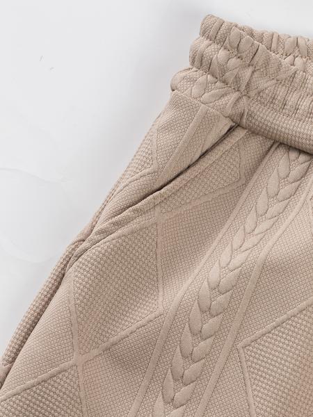 Men's Spring & Fall New Suit Set, Jacquard Heavyweight Reversible Collar Dual Pocket Long Sleeve Drawstring Pants, Soft Fabric Men's Spring & Fall New Suit Set, Jacquard Heavyweight Reversible Collar Dual Pocket Long Sleeve Drawstring Pants, Soft Fabric