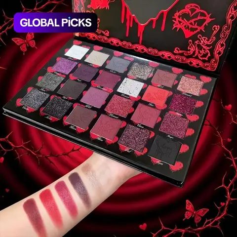 24-color matte pearl eye shadow plate for PROM, festival, everyday makeup - Cream-based eye shadow plate contains 24 shades, can be added to create a makeup effect, suitable for wedding, PROM - multi-color face palette Matte Eyeshadow #GLOBAL PICKS