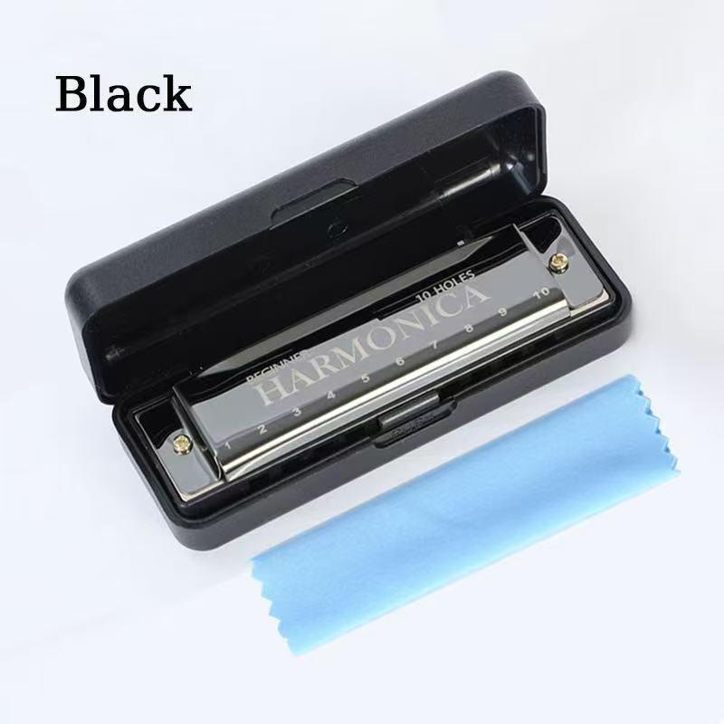 Portable Durable 10-Hole Colorful Diatonic Harmonica, C Tuned Harmonica with Case, Beginner Instrument, Perfect Gift for Friends