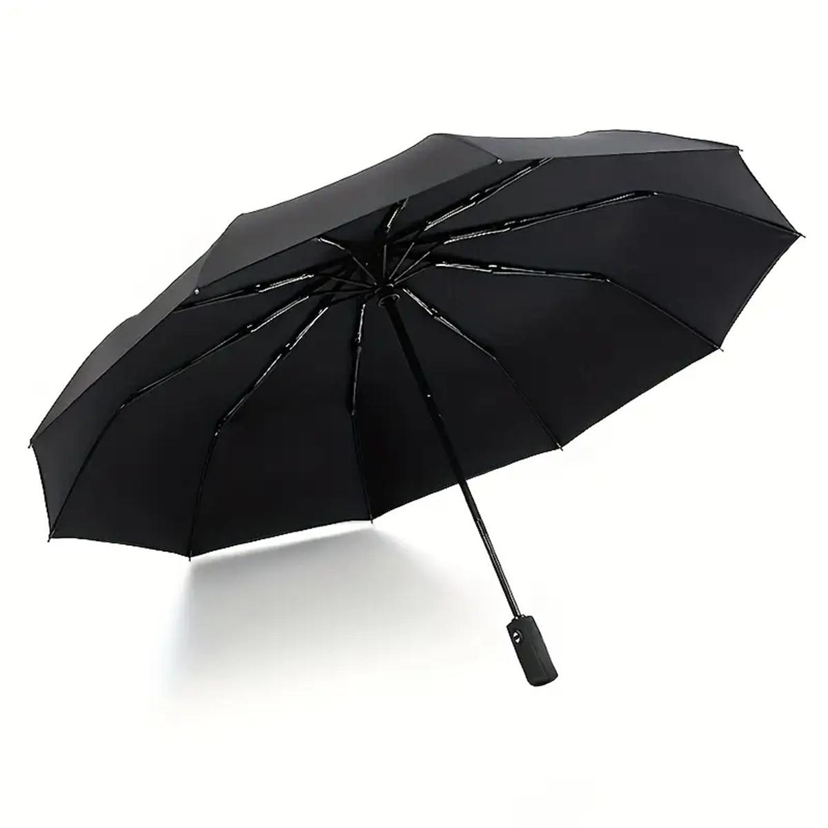 Luxury Business Umbrella, Windproof Sunscreen Folding Umbrella, Automatic Open, Double Layer 10 Rib Design, Lightweight & Portable
