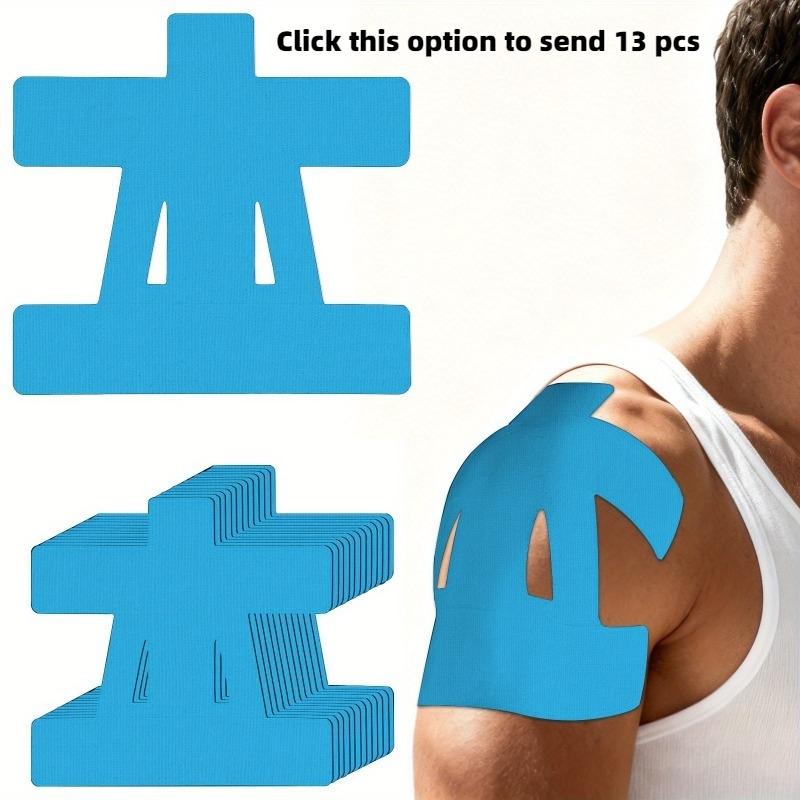 13Pcs Shoulder Neck Sports Kinesiology Tape Set, Pre Cut Tapes, Waterproof Muscle Support Sticker, Relieve Muscle Soreness Fatigue, Ideal for Badminton Basketball Running Endurance Sports