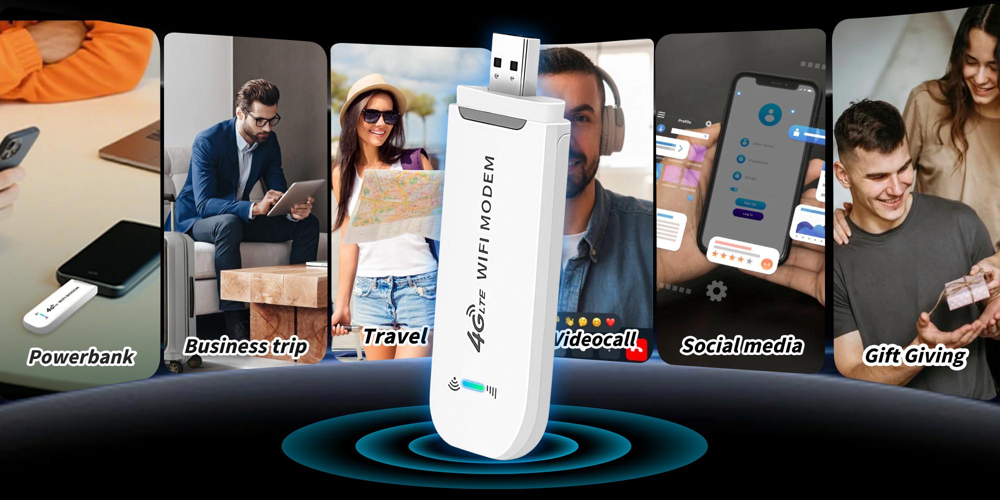 Mobile WiFi Hotspot, 4G LTE Network, 150Mbps, Supports 10 Devices, USB Powered, Plug & Play, Multi-device Sharing, Travel WiFi Router, Mini Router for Europe Daily Scenarios