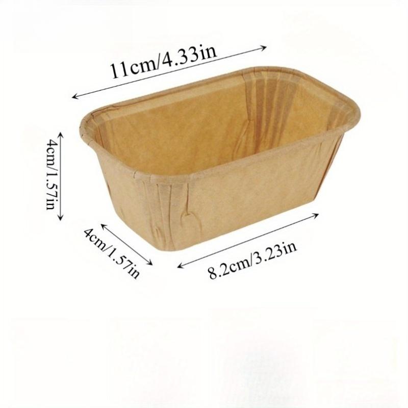 50pcs Non-Stick Rectangular Baking Cups | Stackable, Even Baking for Bread, Cake, Muffins | Leakproof Grooved Edges, Reusable | Oven Safe | Ideal for Pastry Making, Holiday Baking | Space Saving