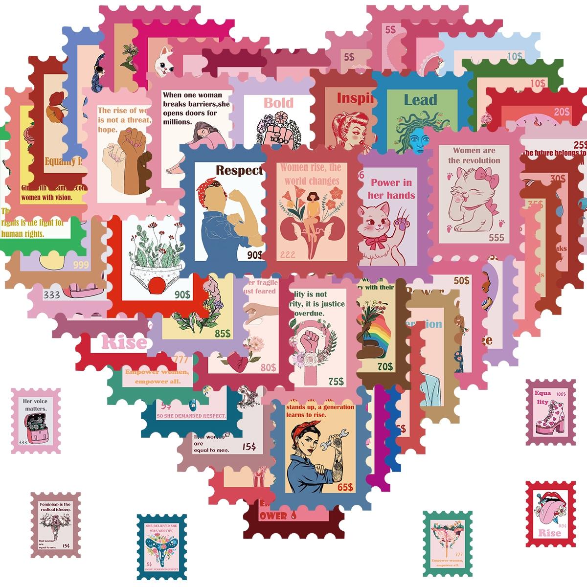 50pcs Inspirational Feminist Stickers, Sticker Packs, Women's Lib, Girl Power, Equal Rights Vinyl Stickers for Water Bottles, Laptops, Luggage